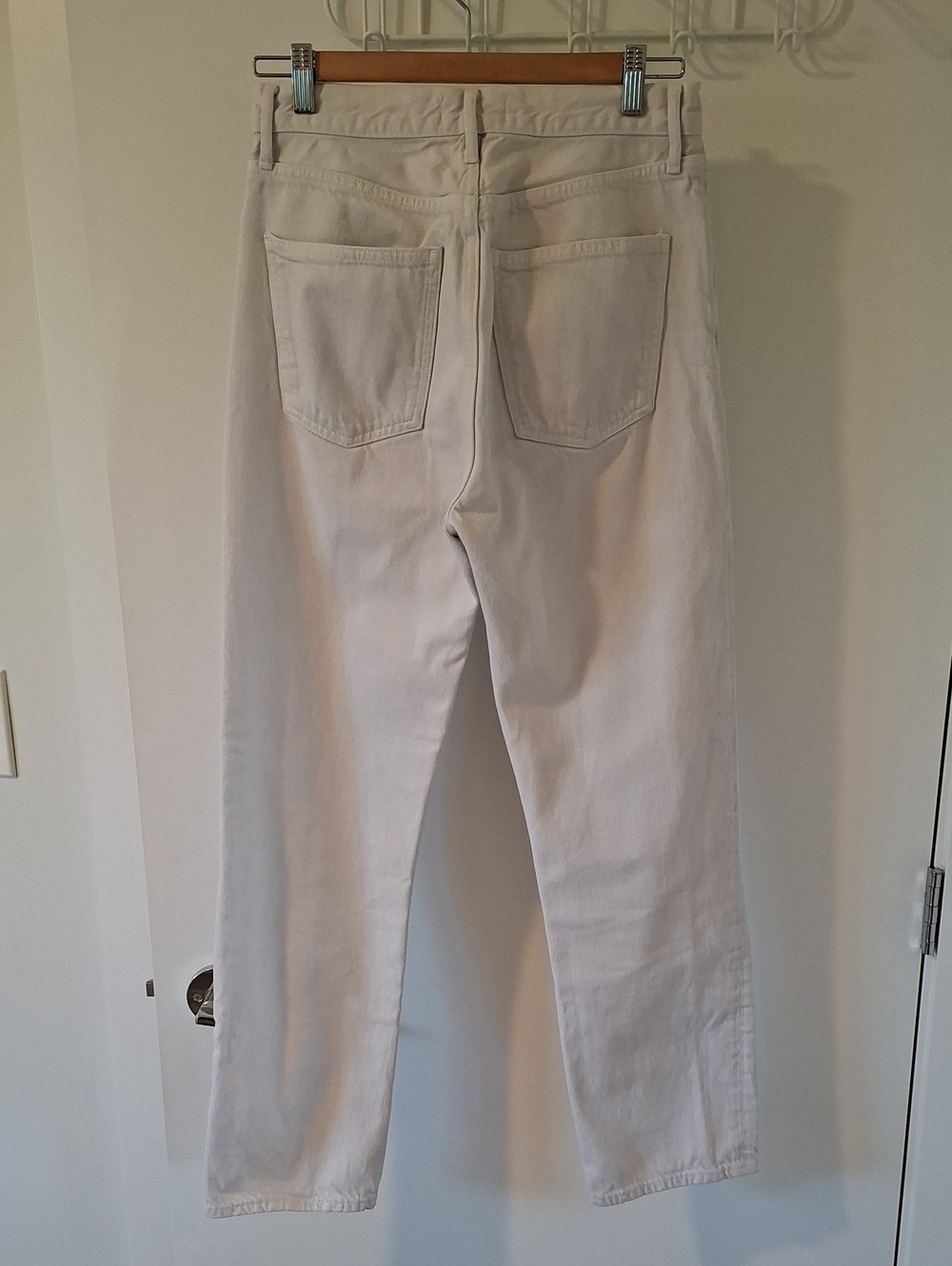 Agolde Off-White/Bone 90's Pinch Waist High Rise Straight-leg Jeans (Size 27) - Picture 6 of 9